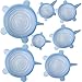 mockins 7 Pack Silicone Stretch Lids The Reusable Silicone Huggers are Durable and Expandable To Fit Various Unique Shapes And Sizes To Keep Your Food Fresh And Tasty - Blue