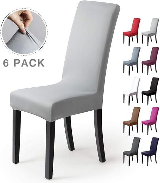 Chair Covers Stretch Chair Cover Slipcovers 6PCS Elastic Modern