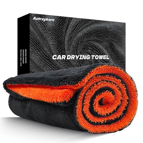 Autreykorn XXL Car Microfibre Cloth (90 x 60 cm) – 1400 GSM Ultra Absorbent Double-Sided Microfibre, for Fast Drying and Streak-free. Perfect for Car, Motorcycle, Boat and Vehicle Detailing