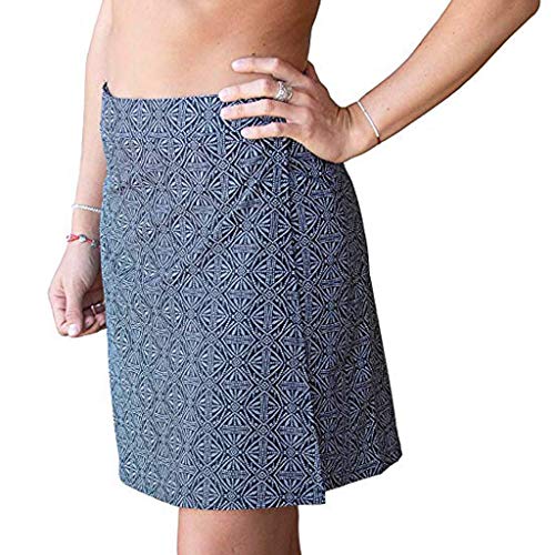 VICCKI Women Print Quick Wrap Bikini Cover-up Multitasks Travel Lady Beach Summer Skirt Black