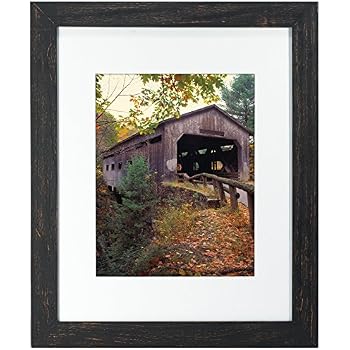 Amazon.com - Malden 16x20 Distressed Wood Matted Picture Frame, Made to ...
