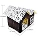 Petforu Dog House, Soft Plush Luxury British Style Pet Puppy Dog Cat Villa House Bed Cage Nest with PP Cotton Mat Folding Collapsible Removable Details-Black