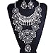Zhenhui Boho Necklace Earring Set - Silver Long Bohemia Statement Tribal Turkish Women Jewelry Set,Best Gift for Mother's Day(Silver Necklace with Earrings Set)
