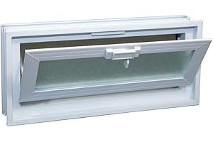 ADVANTAGE VENT 1808 Hopper Vent Window for Glass Blocks, Sheds, Cabins, Tiny Homes, Garages