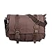 HDE Vintage Canvas Messenger Bag Leather Military Tactical Style Travel Shoulder Field Bag fits 13 Inch Laptop