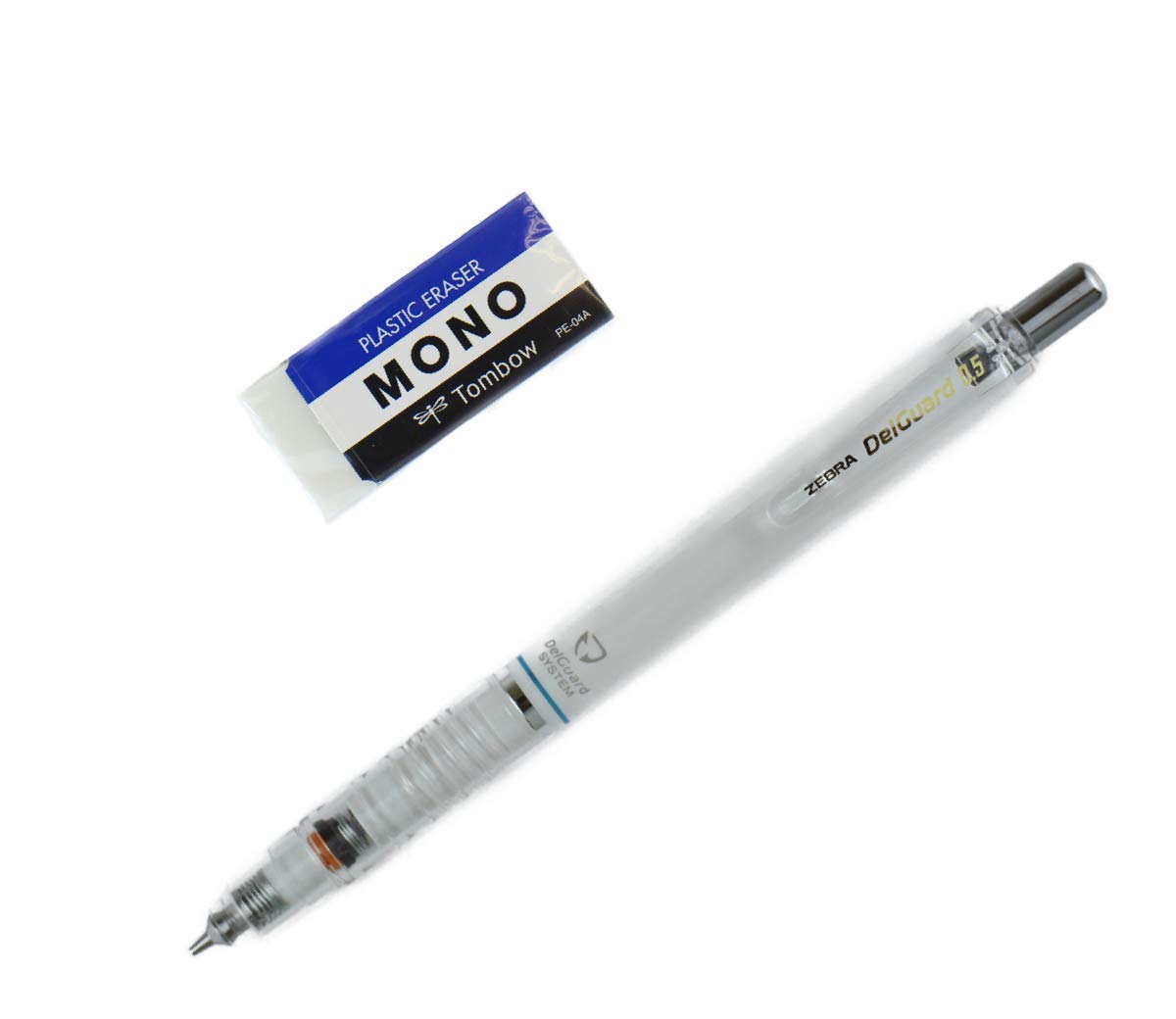ゼブラ デルガード 0.5mm 芯 シャープペンシル ホワイトボディ (P-MA85-W)& モノ消しゴム (PE-04A) 日本製文房具 オリジナルパッケージ (P-MA85-W/PE-04A) B07J5PFYZ8  