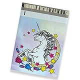 100 Pack of Mighty Gadget (R) Unicorn Fantasy Designer Poly Mailers - 10x13 inch Shipping Envelopes with 2.35 mil Thickness