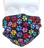 Breathe Healthy Face Mask. Colorful Paws Design; Comfortable, Reusable - Filters Dust, Pollen, Allergens, & Flu Germs - Ideal for Dog Grooming