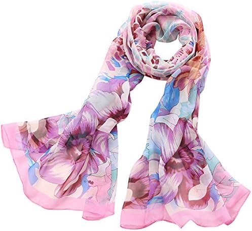 YLSH, Flower Brocade, Pink Elegant Luxury Fashion 100% Silk Scarf Classic Premium Vintage Shawl Wrap Art