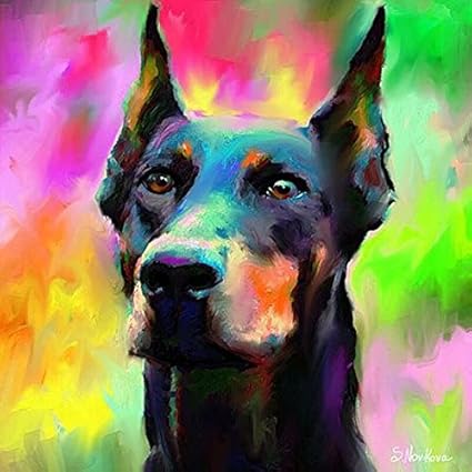 doberman painting