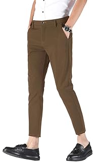 mens casual plaid cropped pants