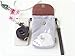 Abaddon Canvas Small Cute Crossbody Cell Wallet Bag Phone Purse with Shoulder Strap (silver totoro)