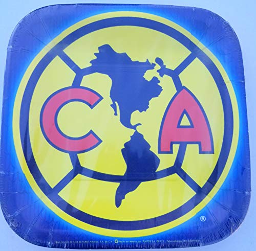 America Club Aguilas Soccer Party Plates Lunch Square Birthday Favors Partyware Supplies Fiesta Set of 8 PCS