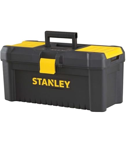 STANLEY Toolbox with Metal Latch, 2 Lid Organisers for Small Parts