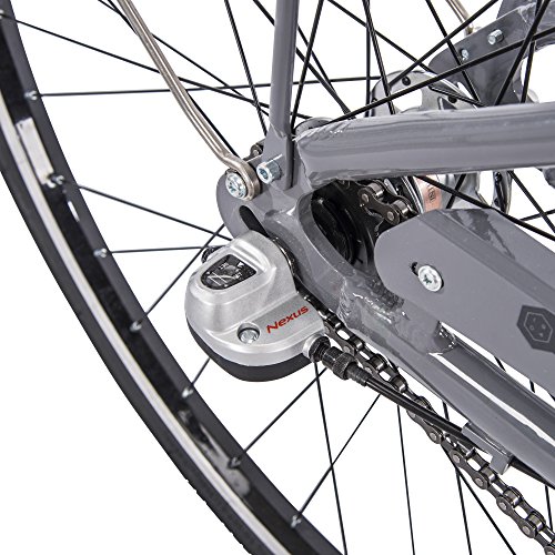 700c Royce Union RMX Mens 3-Speed Commuter Bike, 21" Aluminum Frame, Cool Gray