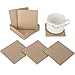 HappyDavid Champagne Gold Leather Square Placemats Cup Mat Set of 6 with Coaster Holder for Fine Wine Beer or Any Beverage Use on Bars or Fine Furniture in Your Kitchen(gold square)