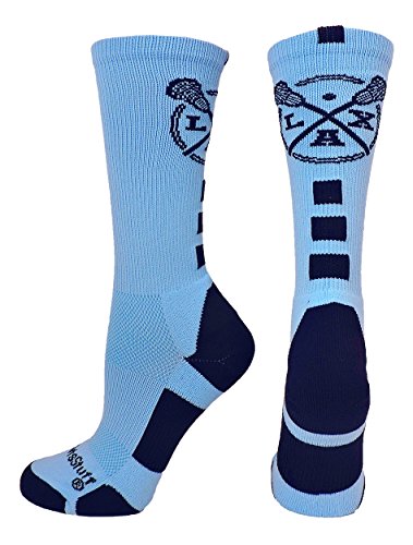 image for MadSportsStuff LAX Lacrosse Socks with Lacrosse Sticks Athletic Crew S