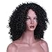 Synthetic Afro Kinky Curly Wigs Shoulder Length Jet Black Full Wigs for Black Women Heat Resistant Fiber + a Free Wig Cap