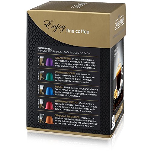 Nespresso Compatible Capsules Carter Phillip 30 Pod Variety Pack With Decaf Gourmet Coffee