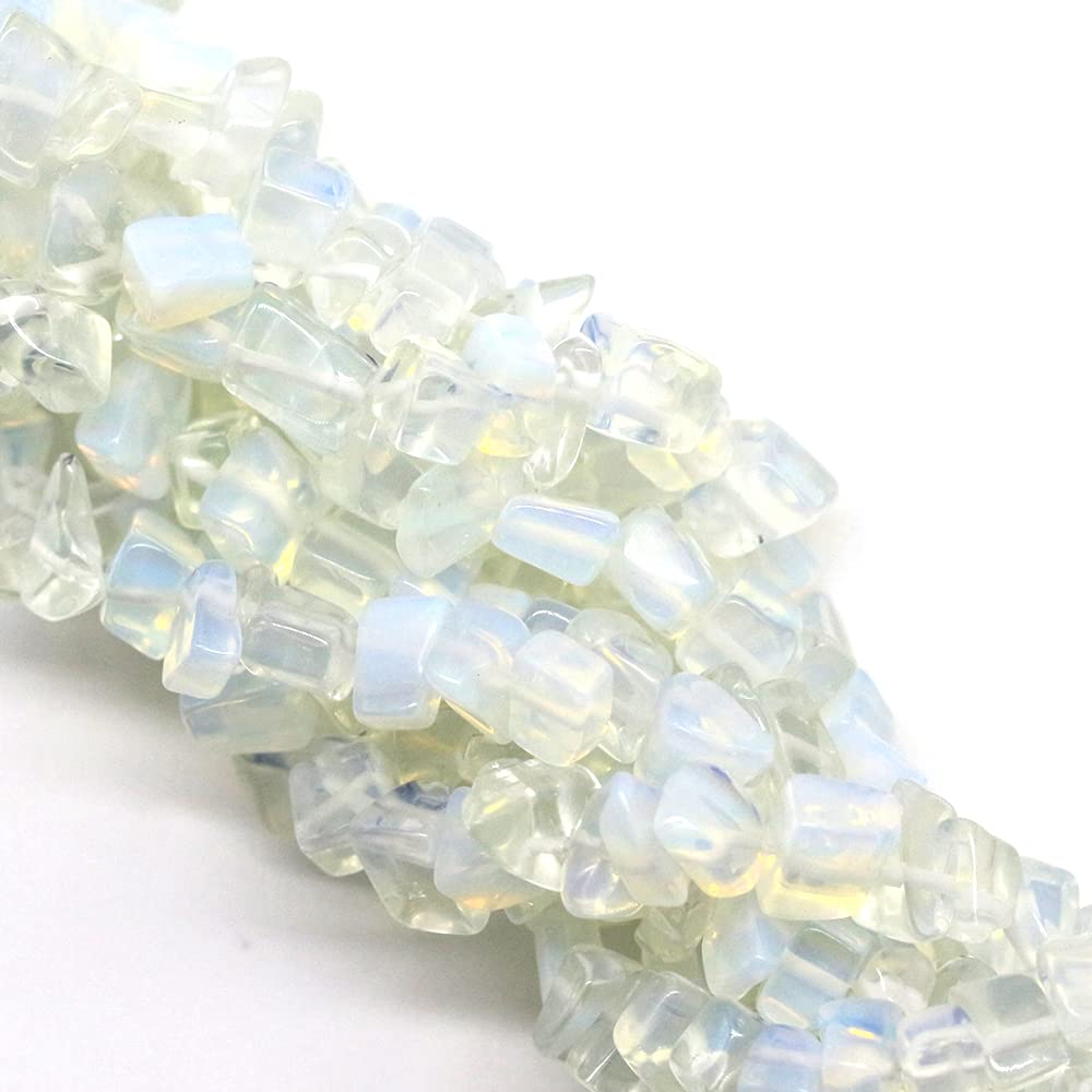 260pcs Natural Opalite Crystal Beads Chips 5mm to 8mm Irregular Gemstone Beads with Holes DIY for Bracelet Necklace Earrings Jewellery Making Craft 32 inch