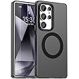 Pzwoxukhov Compatible with Samsung Galaxy S25 Ultra Case Cover,Supports Wireless Charging,Shockproof Magnetic Phone Case，Compatible with Samsung Galaxy S25 Ultra Case Black