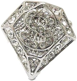 Superman Supergirl Big Stretch Ring Crystal BZ Silver Tone Statement