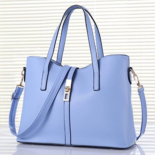 Hydne Women's Fashionable Gentelwomanly Elegant Large Capacity Vintage Handbag(Blue)