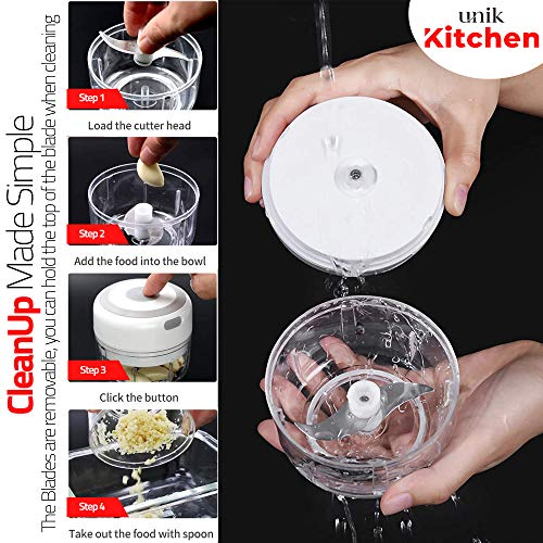 UNIK Electric Mini Garlic Chopper, Garlic Mincer, For Spice And Onion