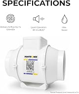 Fantronix 150mm Inline Bathroom Extractor Fan with Run-On Timer view 2