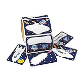 1 Roll of 100 ~ Space Name Tag Stickers ~ Each Sticker Approx. 3 1/2