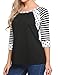 Zeagoo Womens Polka Dots Pullover Casual Striped Comfy Tees T-Shirt,1 black,XX-Large