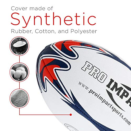Pro Impact Match Rugby Ball Professional Grade Ball, Heavy Duty