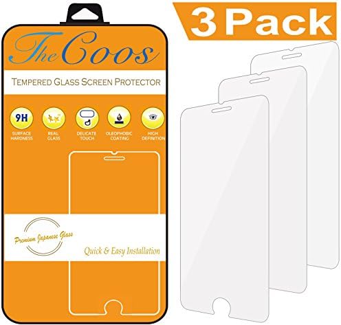 [3-Pack] iPhone 8 Plus, 7 Plus, 6s Plus, 6 Plus Screen Protector, Tempered Glass Screen Protector For Apple iPhone 8 Plus, 7 Plus, 6s Plus, 6 Plus