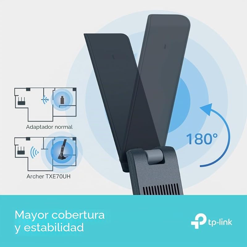 Archer TXE70UH - Adaptador WiFi USB, 2402 Mbps, WiFi 6E, USB 3.0