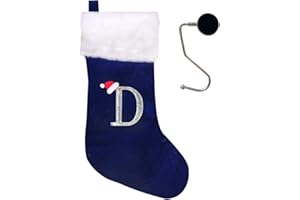 infleesh 20 Inches Monogrammed Christmas Stockings with Letters,Super Soft Christmas Stockings Large Monogram Stockings Red Letter Stockings for Christmas Holiday Xmas Gift…