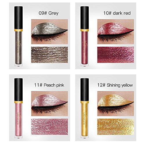 4 colors pack liquid mermaid glow shimmer glitter metallic eyeshadow highlighter kit (Set 3)