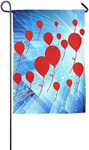 Many Red Baloons Fluttering Christmas Patio Garden Flags All-Weather Polyester 12 X 18 Prime Banners