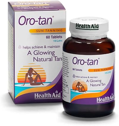 HealthAid OroTan Sun Tanning 60 Tablets - Carrot Beta Carotene PABA L-Tyrosine