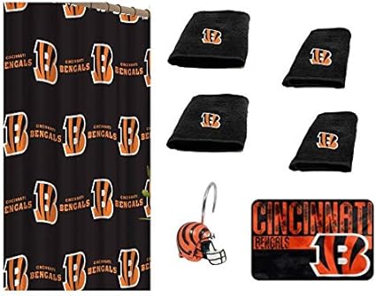 Amazon Com Nfl Cincinnati Bengals 18 Piece Bath Ensemble Set