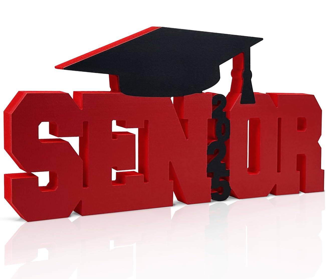 Photo 1 of Red Senior Sign Graduation Decorations 2025 Class of 2025 Plastic Photo Booth Props First Day of School Wood Cutout Sign Senior Graduation Party Decor Grad Party Supplies