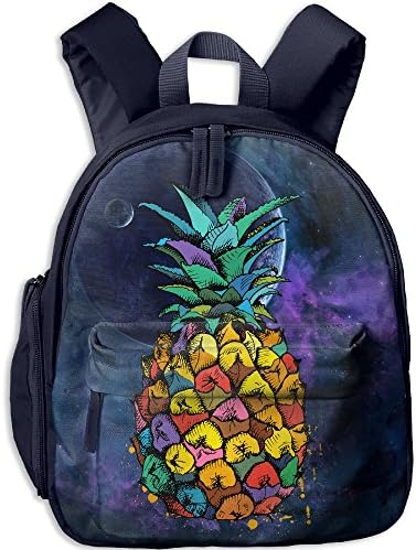 Casual Lightweight Canvas Backpacks Colorful Pineapple Bookbag Shoulder Bag School Backpack For Kids