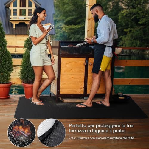 Alckijy Fire Retardant Mat | Foldable Heat Resistant Mat 100*150cm | Floor Protection Mat | Grill Mats | Anti Spark Plate | for BBQs, Stoves, Floors, Lawns