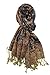Achillea Soft Silky Reversible Paisley Pashmina Shawl Wrap Scarf w/Fringes (Navy)