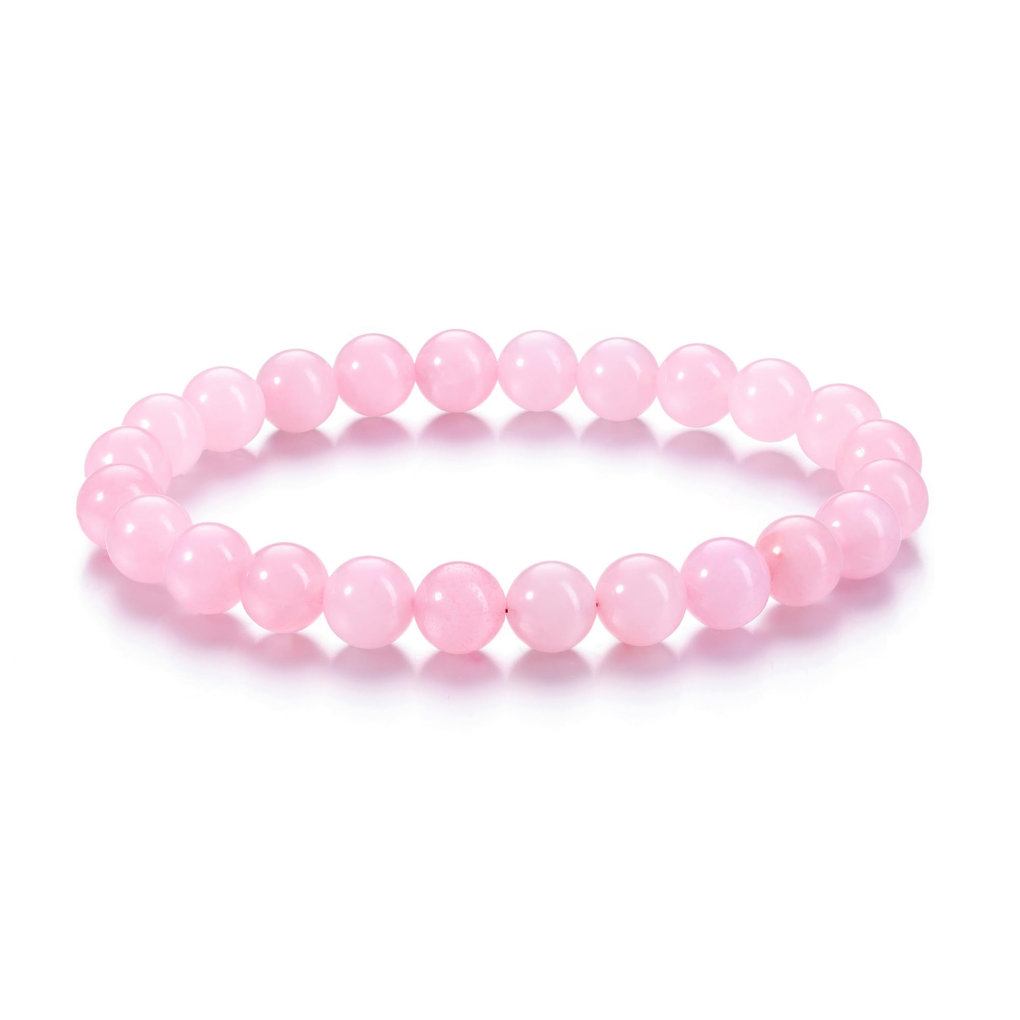 CrystalTears Rose Quartz Crystal Beaded Bracelet for Women 6mm Healing Crystal Gemstone Beads Bracelets Women’s Natural Rose Quartz Stone Bracelet Jewellery Gifts for Women Mum Christmas Birthday
