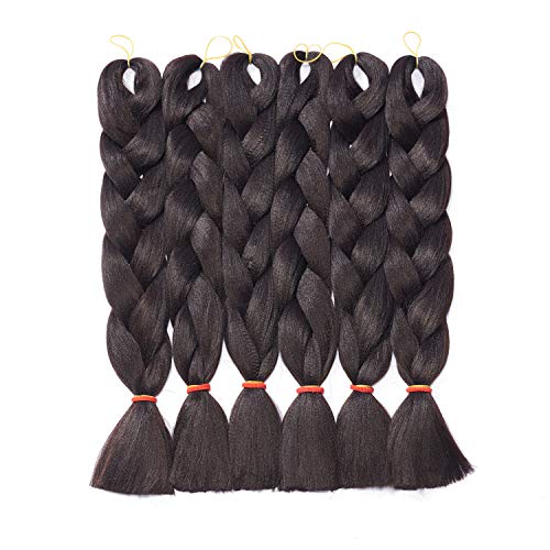 6Pcs/Lot 24inch Jumbo Braids Salon Crochet Ombre Twist Braiding Hair Extensions High Temperature Synthetic Fiber Hair for Female 100g/pc (6R6X2)
