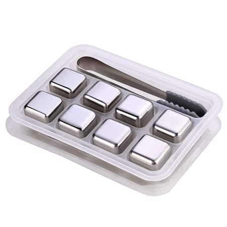 Piedras de whisky no diluyentes, cubitos de hielo de acero ...