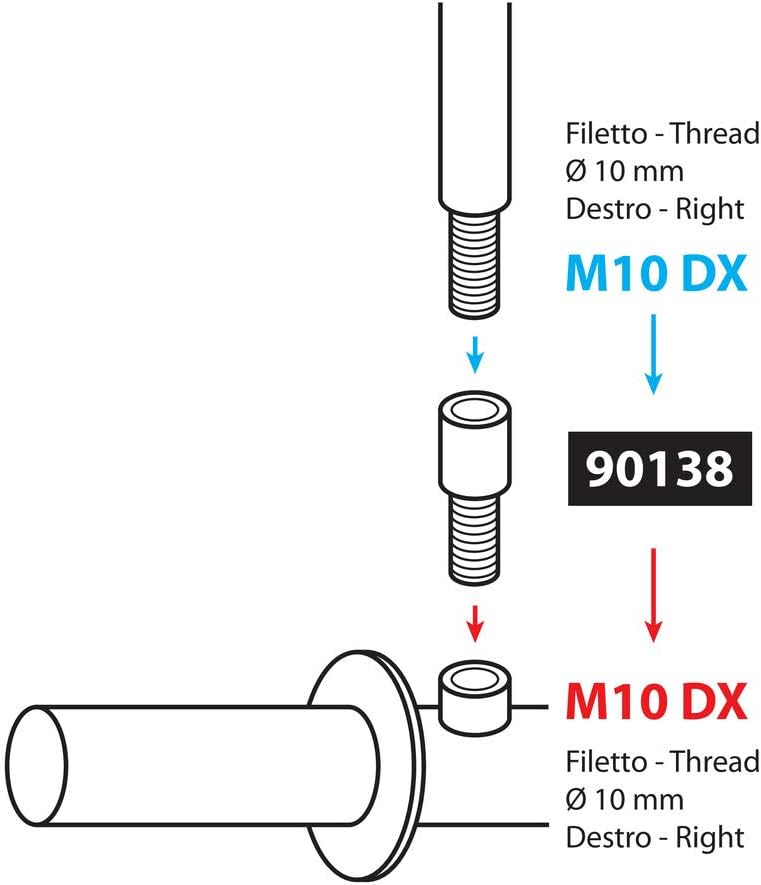 Lampa 90138 Mirror Adaptor, diameter 10 mm destro > diameter 10 mm destro - Image 3