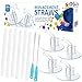 12Packs (6 Straws+2 Cleaning Brushes) for Thermos Replacement Straws with 4 Stems, for Thermos 12 Ounce Bottle F401(with a carry loop), Silicone Straws Stem Set with Cleaning Brushes
