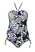 Color City Women Halter Floral Two-Piece Push Up Tankini Swimsuit