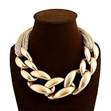 Fashion Gold Tone Twist Collar Chunky Choker Statement Chain Necklace for Women